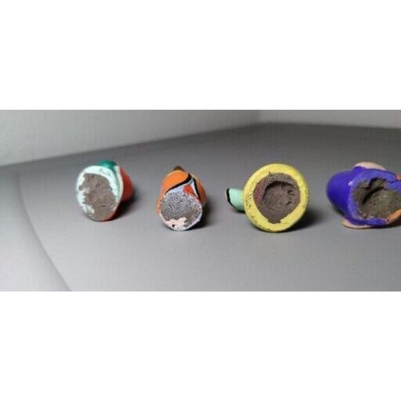 VTG Figurines Gods Good Luck Six Lucky 2” Clay Hand Painted RARE Chinese Clay - Picture 14 of 16